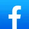 White lowercase letter f on a blue gradient background, representing the Facebook logo.