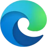 Microsoft Edge browser logo with blue and green swirling shapes forming a wave.