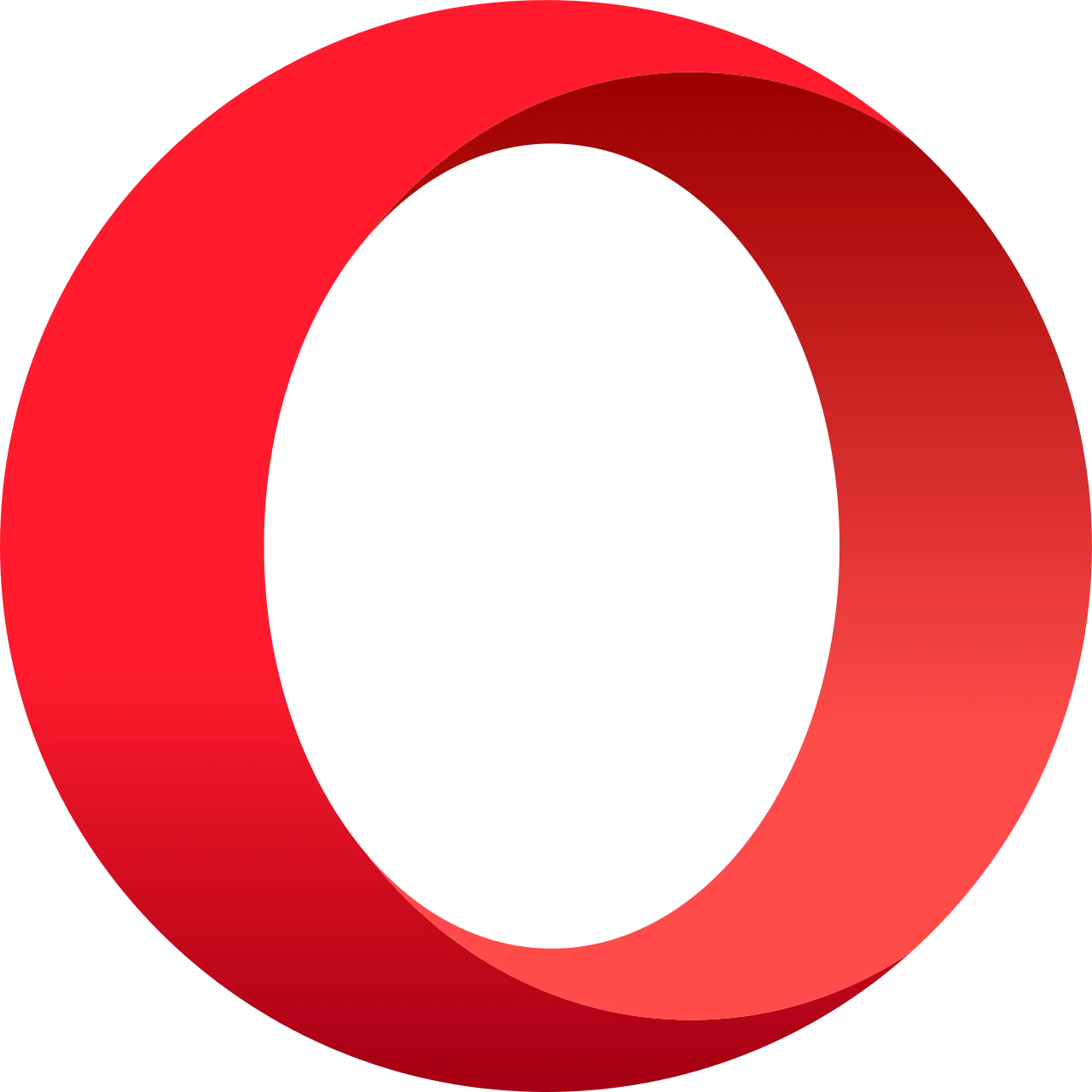 Red circular logo with a gradient effect resembling a stylized letter O.