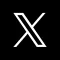 Stylized white letter X with split diagonal stroke on black background.