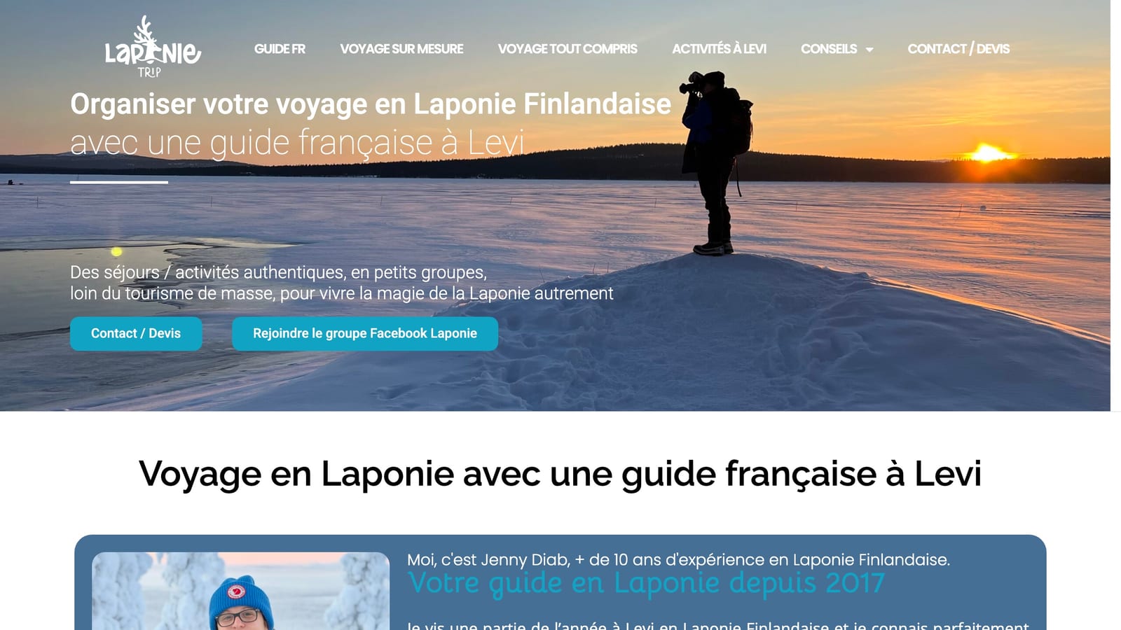 Laponie Trip website homepage