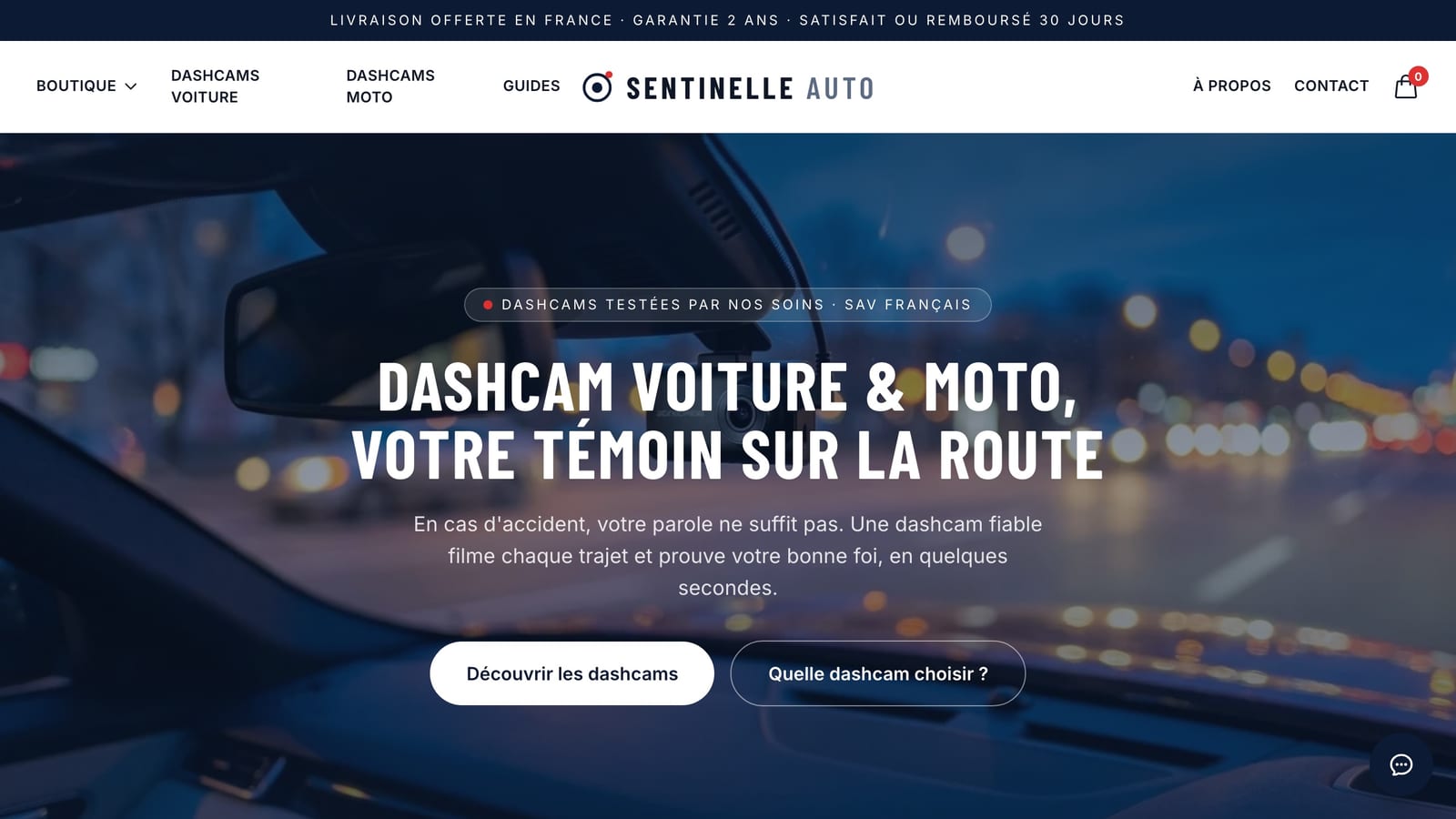 Sentinelle Auto website homepage