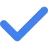 Icono de marca de verificación azul