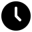 Simple black analog clock showing the time 10:09 on a white background.