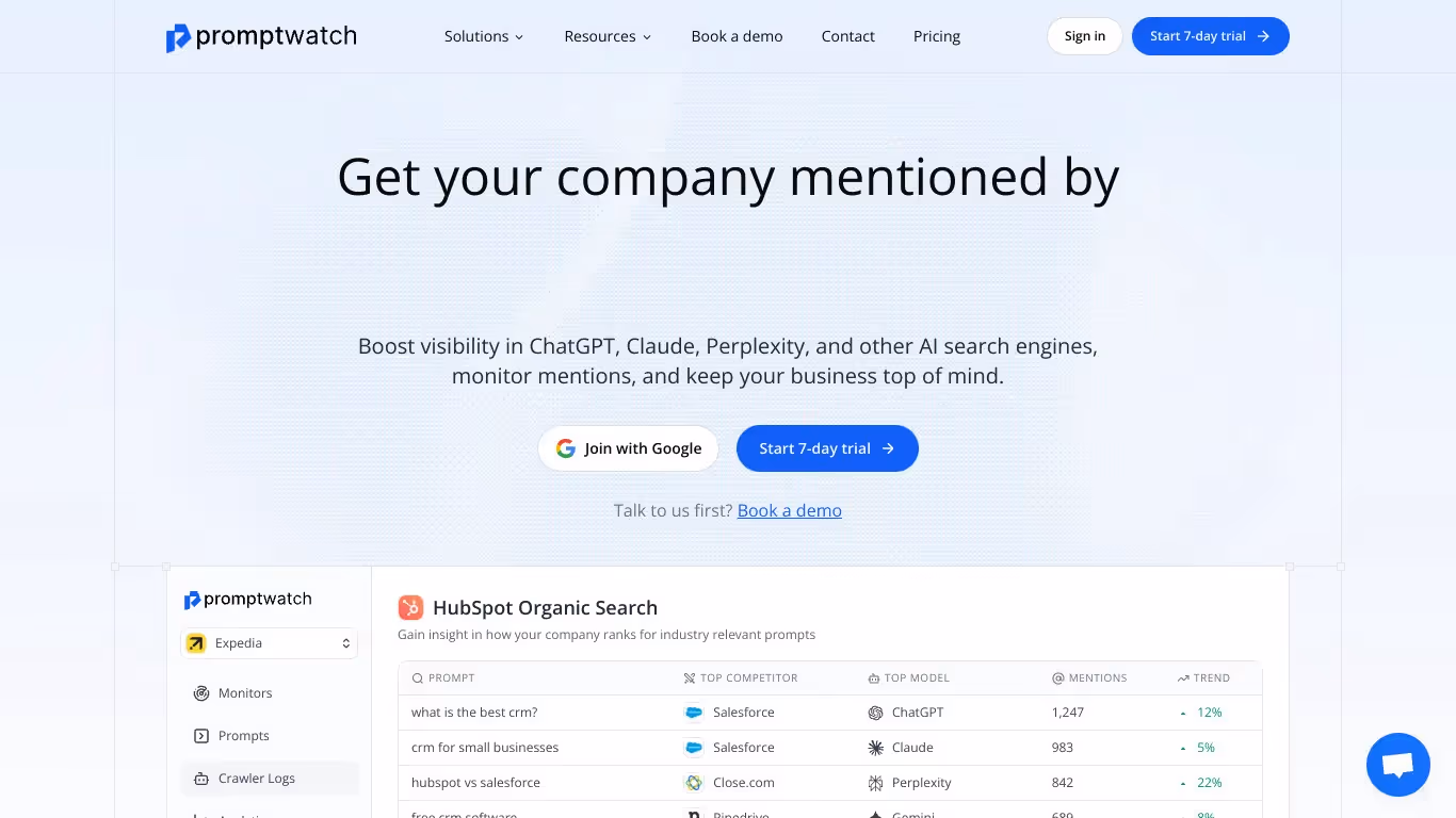 Promptwatch software website