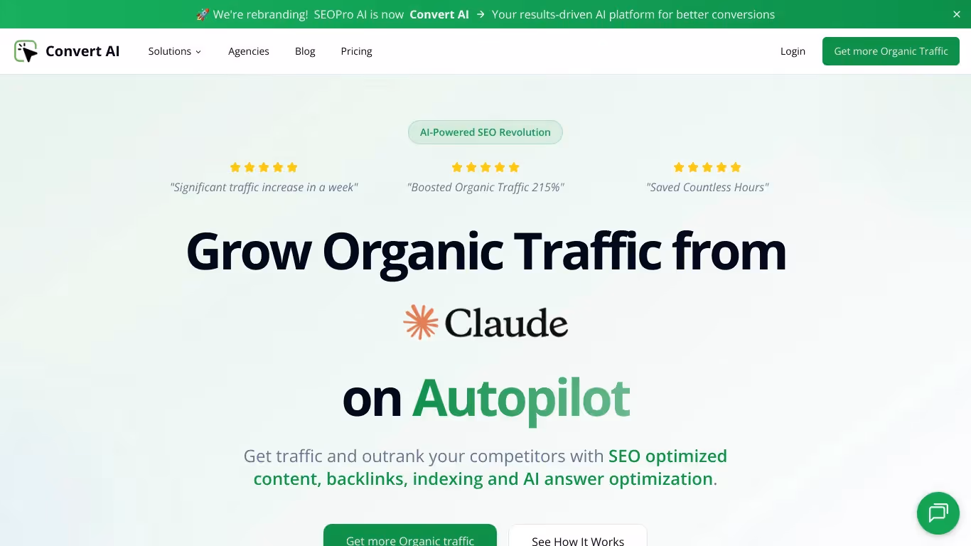 SEOPro AI のソフトウェアのウェブサイト