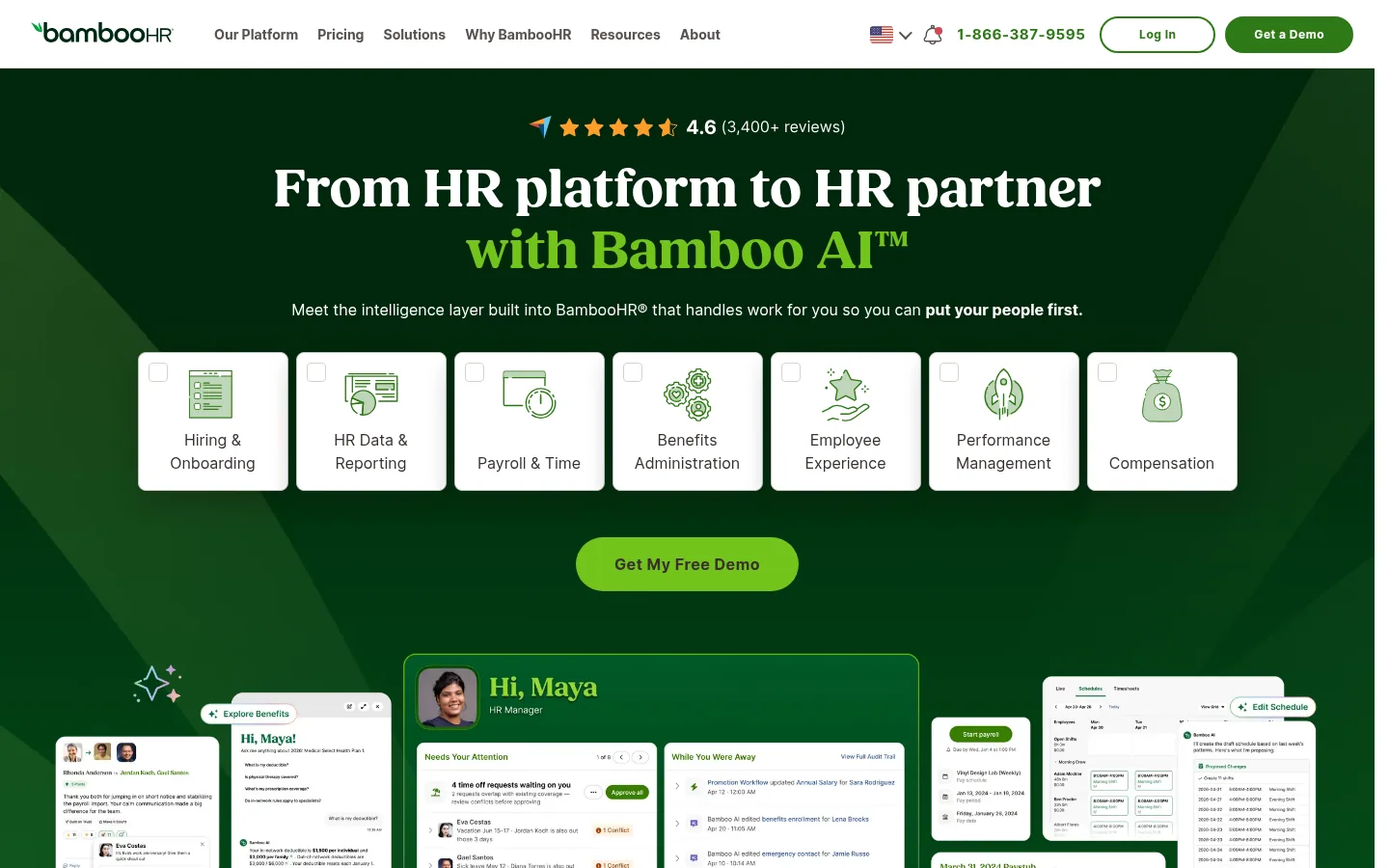 BambooHR software home page