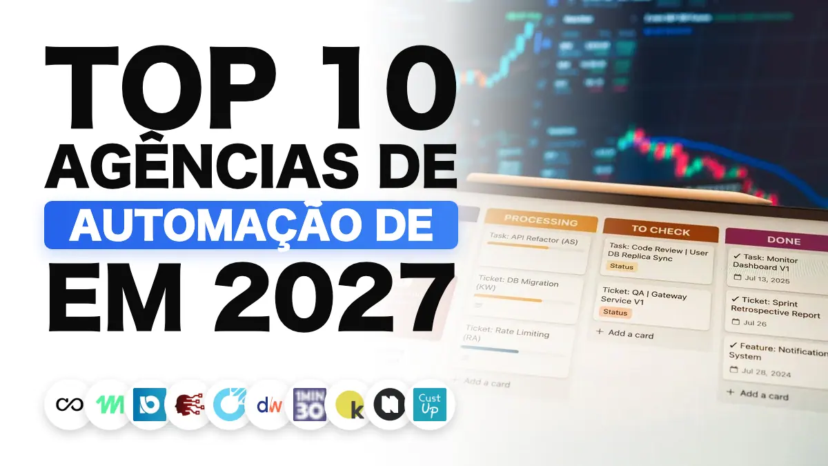 Tablet exibindo um fluxo de gestão de tarefas sobre uma mesa, que ilustra o ranking das melhores agências de automação de marketing na França