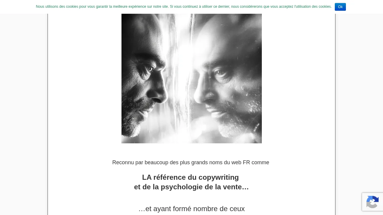흑백 인물 사진과 LA référence du copywriting et de la psychologie de la vente라는 문구가 있는 Greg Lagrange의 Life Stylers 구독 페이지