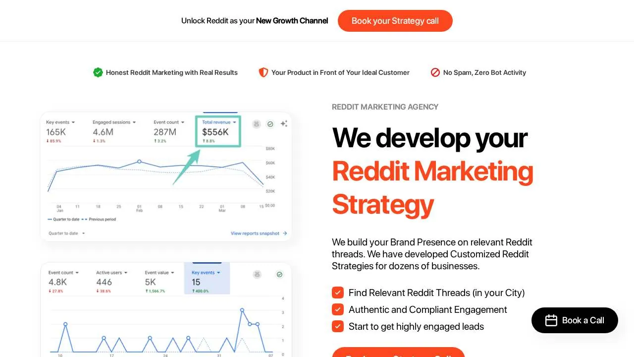 Homepage of the agency Reddit Marketing Agency