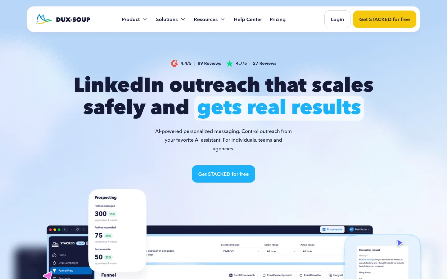 Homepage of the Dux-Soup (STACKED) software