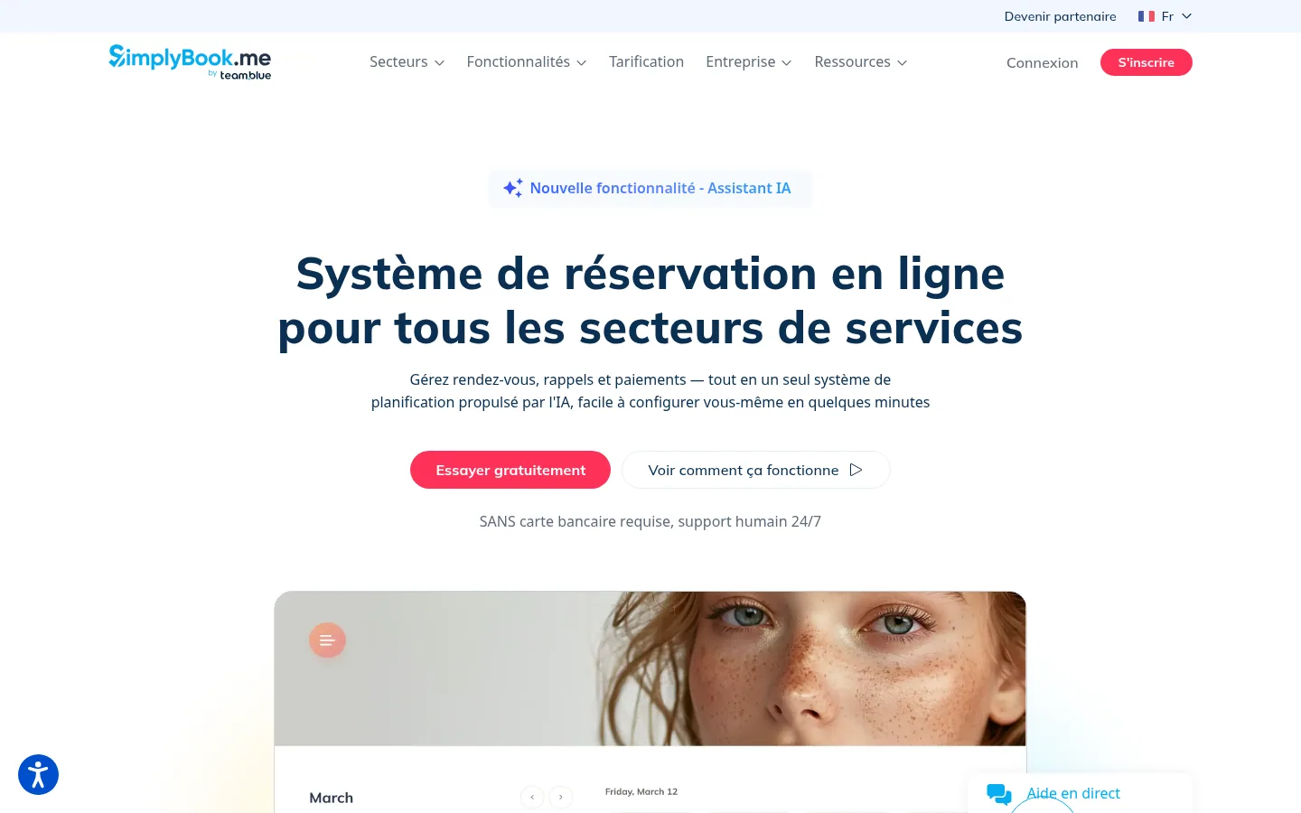 Home page del software SimplyBook.me
