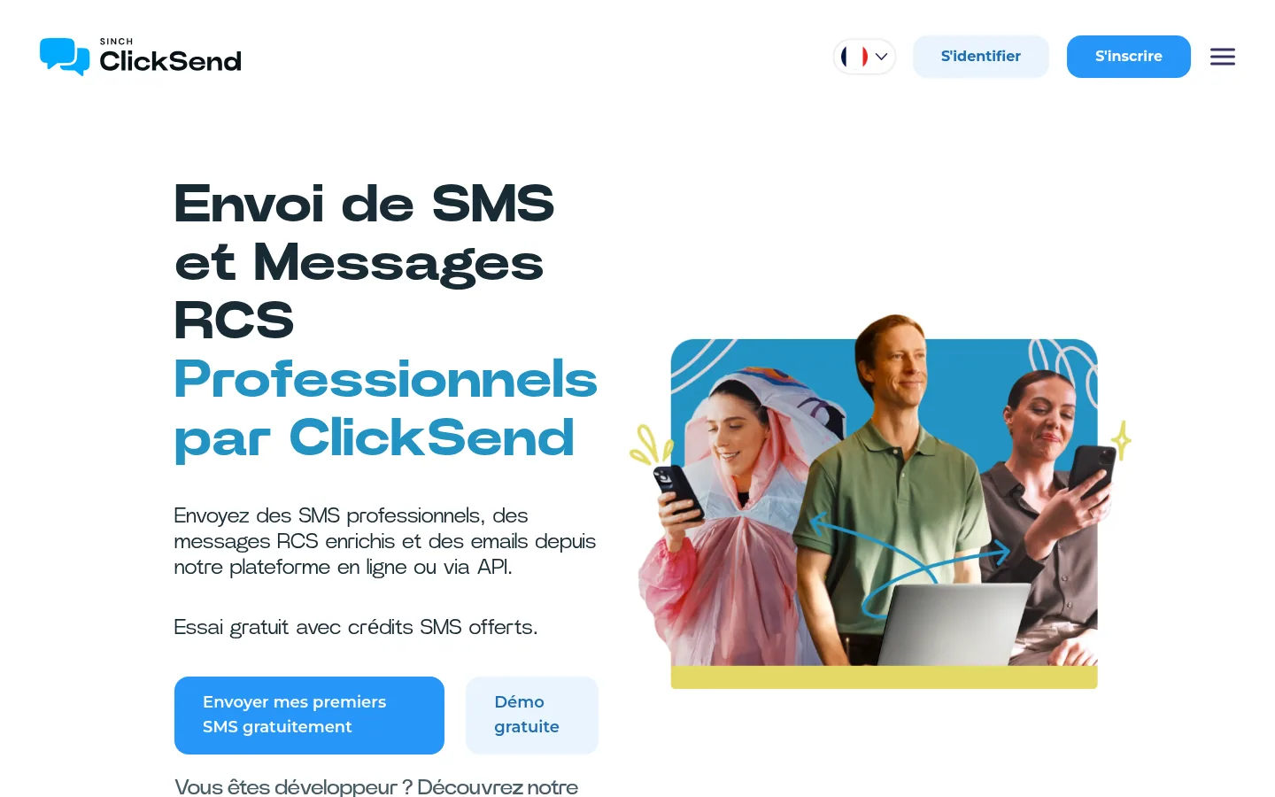 ClickSend software homepage