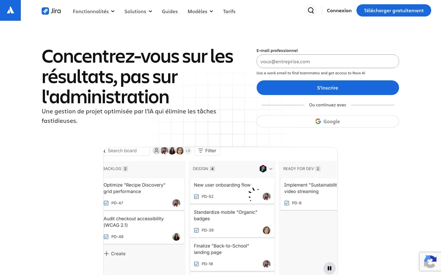 Jira software home page