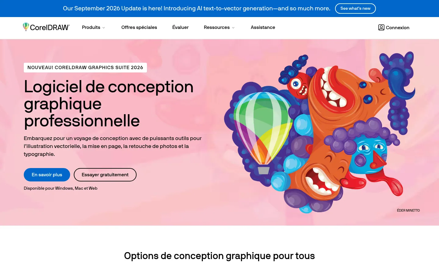CorelDRAW software home page