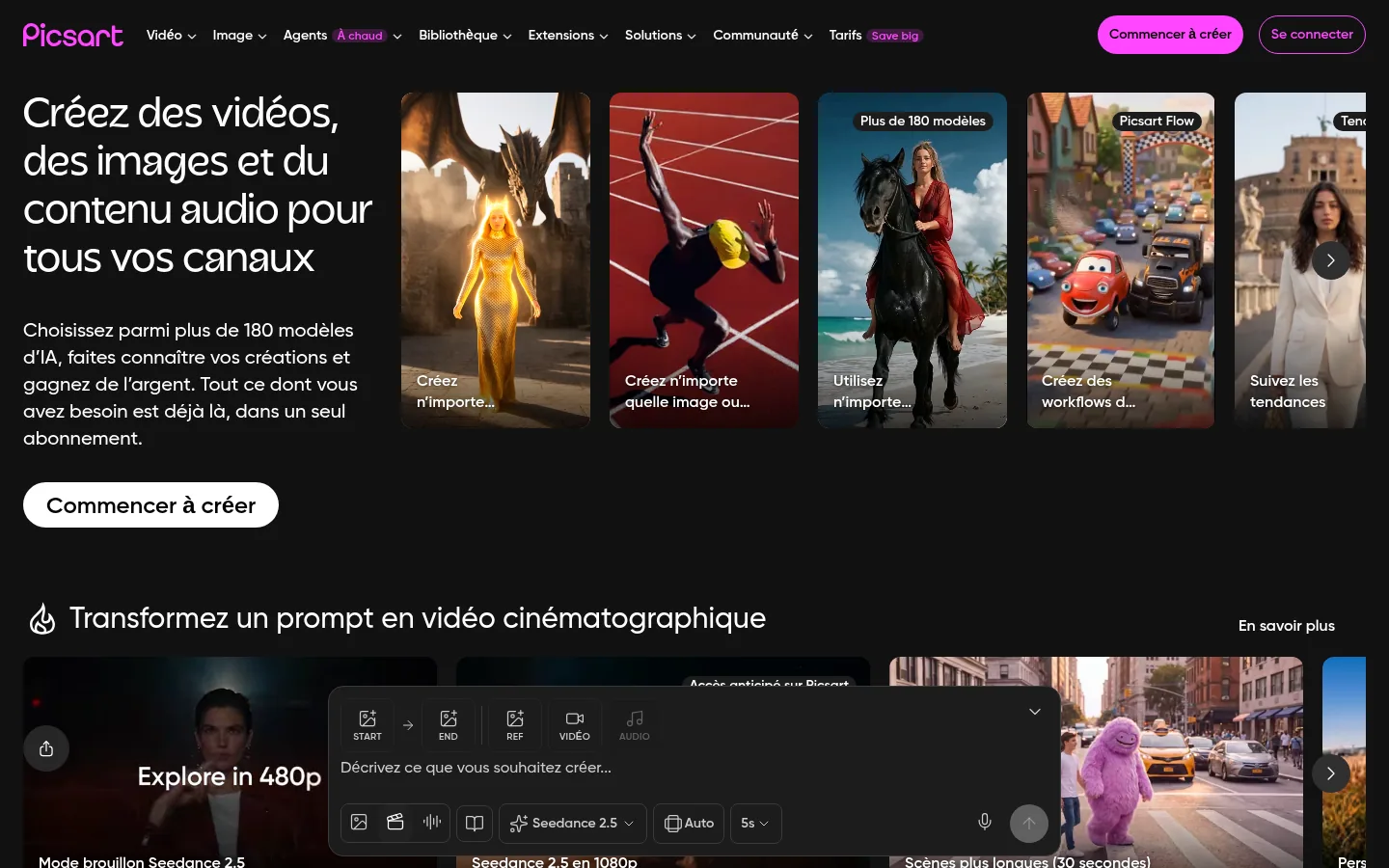Picsart software home page