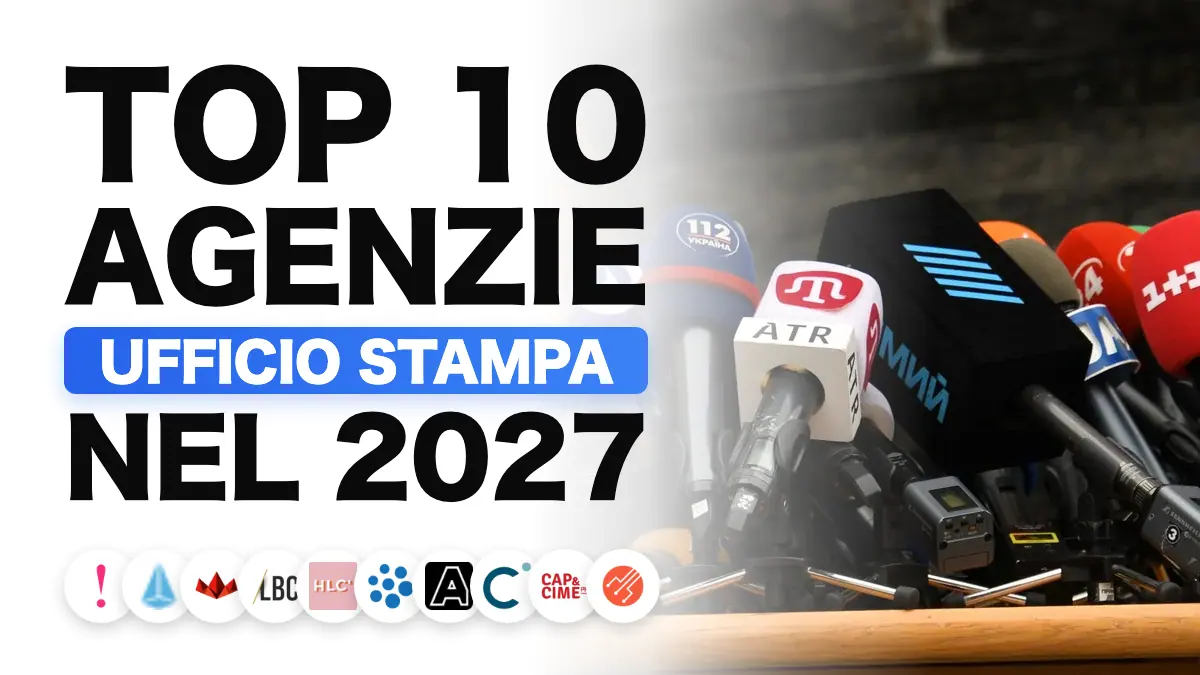Fila di microfoni predisposti per una conferenza stampa, che illustra la classifica delle migliori agenzie di relazioni pubbliche in Francia