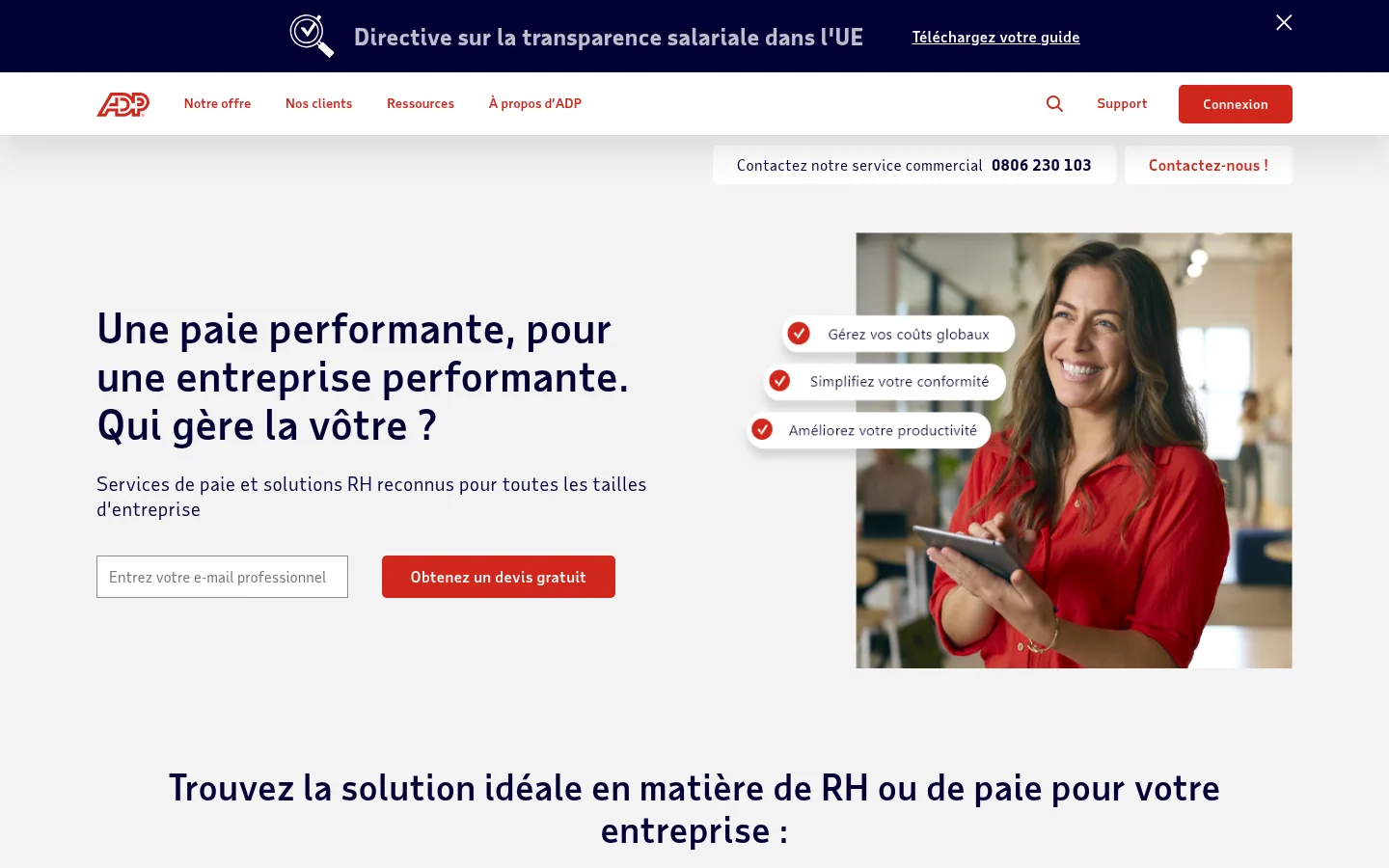 Home page del software ADP