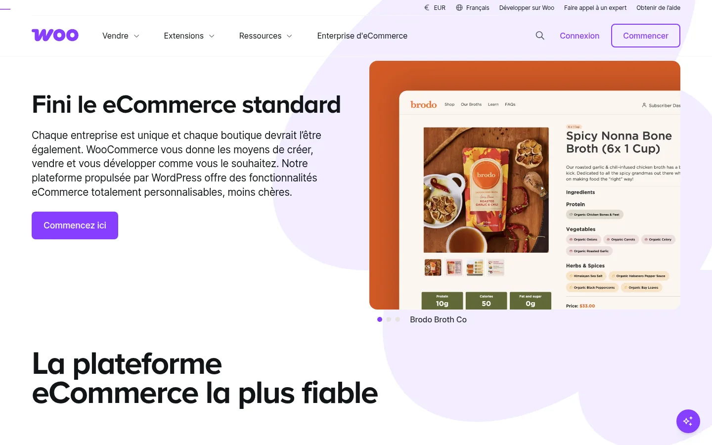Startseite der Software WooCommerce