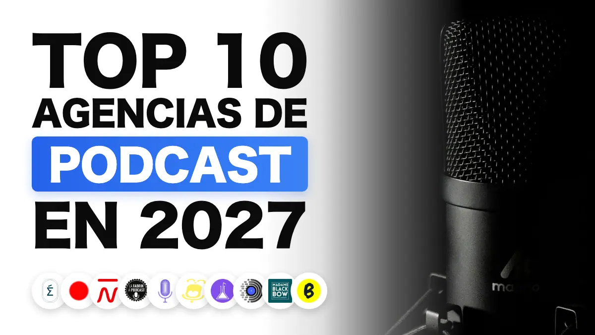 Micrófono de estudio fotografiado sobre fondo oscuro, que ilustra la clasificación de las mejores agencias de podcast de Francia