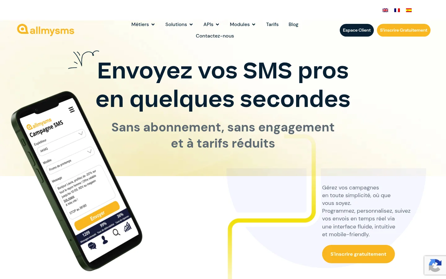 AllMySMS software homepage