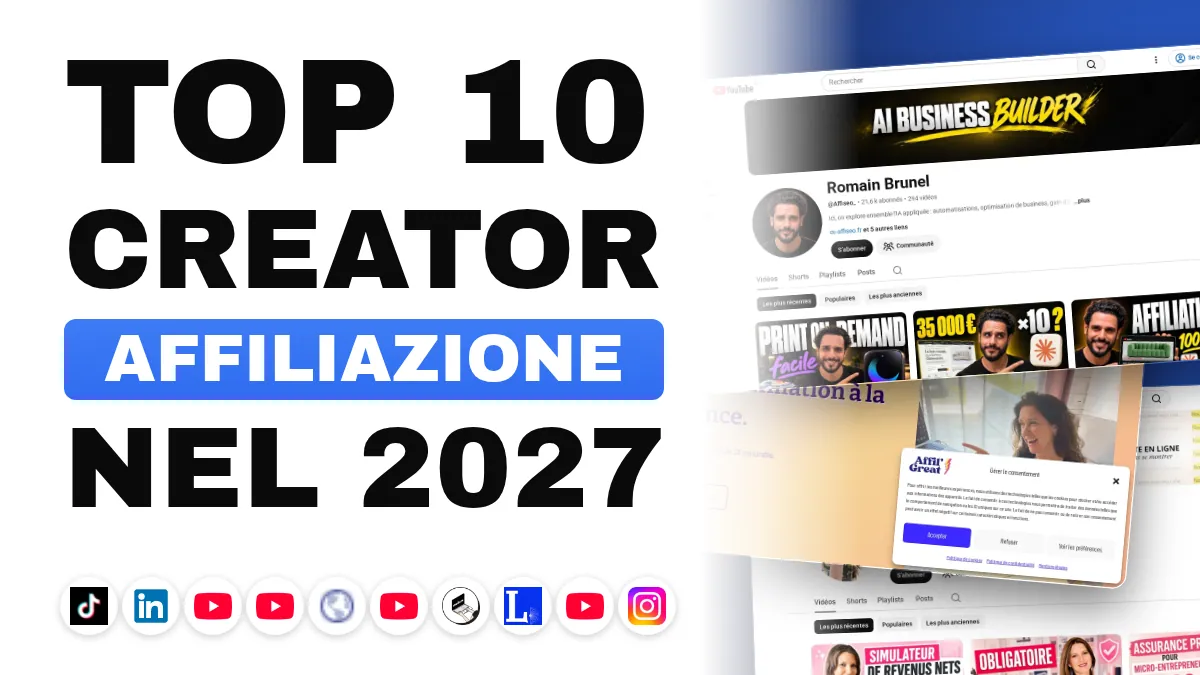 I 10 migliori creatori di contenuti sul marketing di affiliazione in Francia