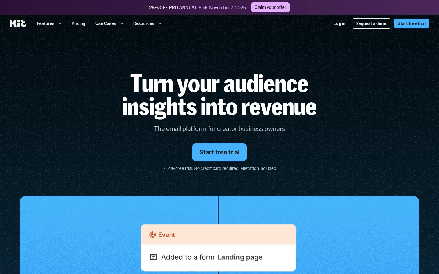 Homepage of the Kit software