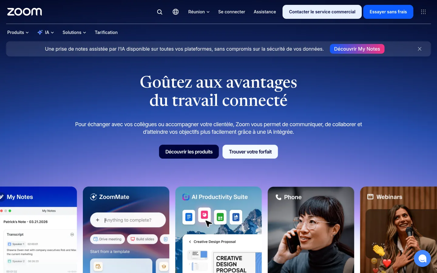Startseite der Software Zoom