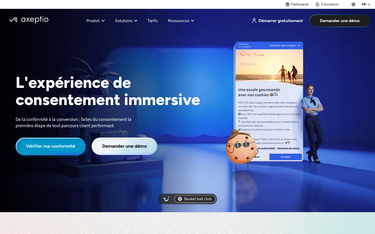 Startseite der Software Axeptio