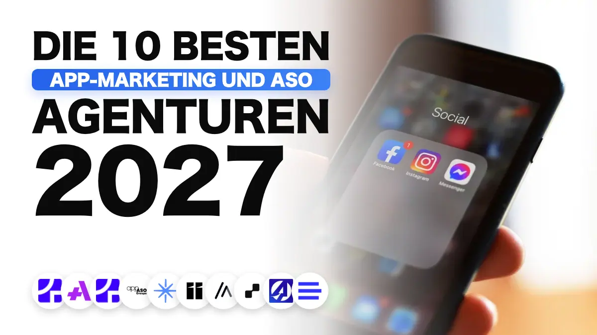 Hand hält ein Smartphone mit geöffnetem App-Store, illustriert das Ranking der besten App-Marketing-Agenturen in Frankreich
