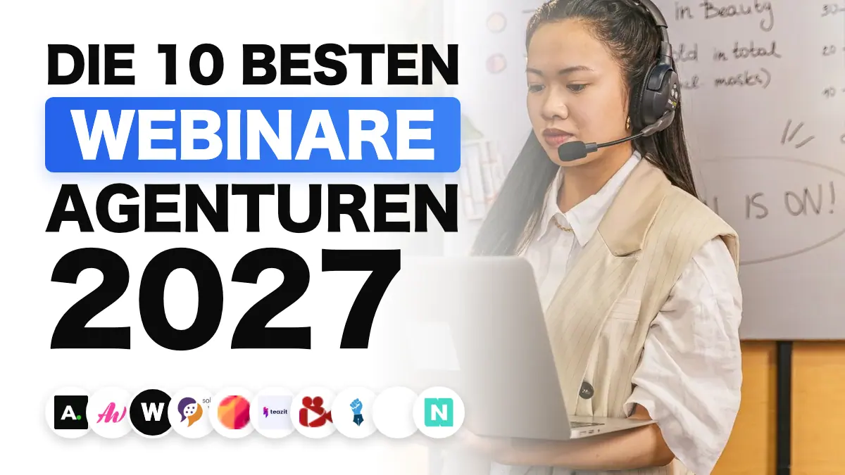 Referent präsentiert ein Live-Webinar vor einem entfernten Publikum, als Illustration des Rankings der besten Webinar-Agenturen in Frankreich