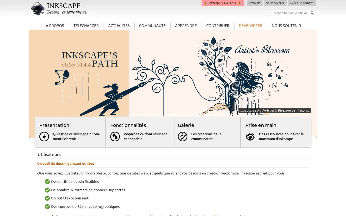Inkscape software home page