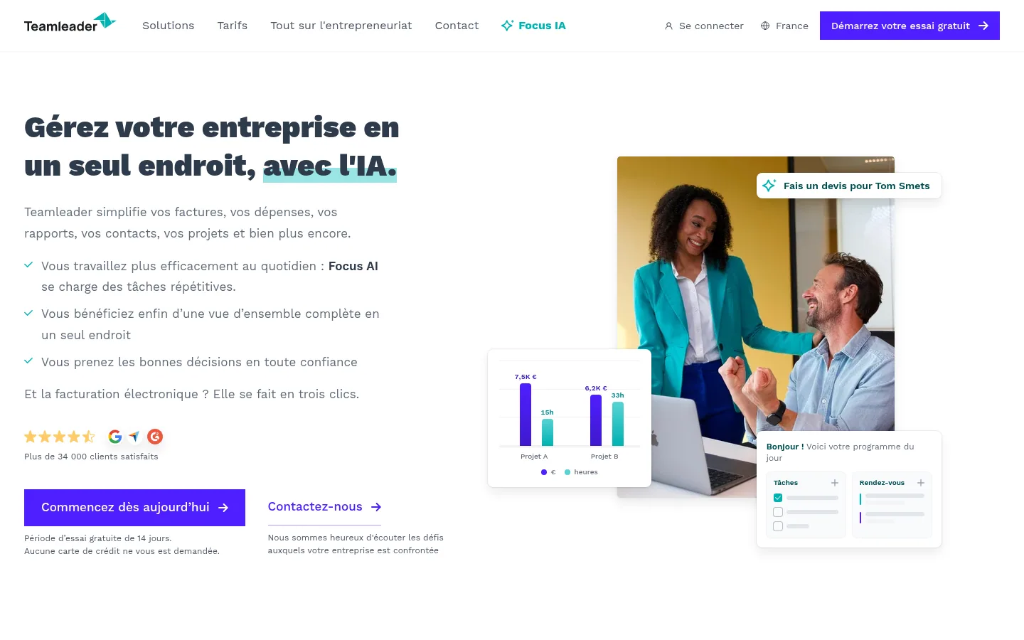 Teamleader software home page