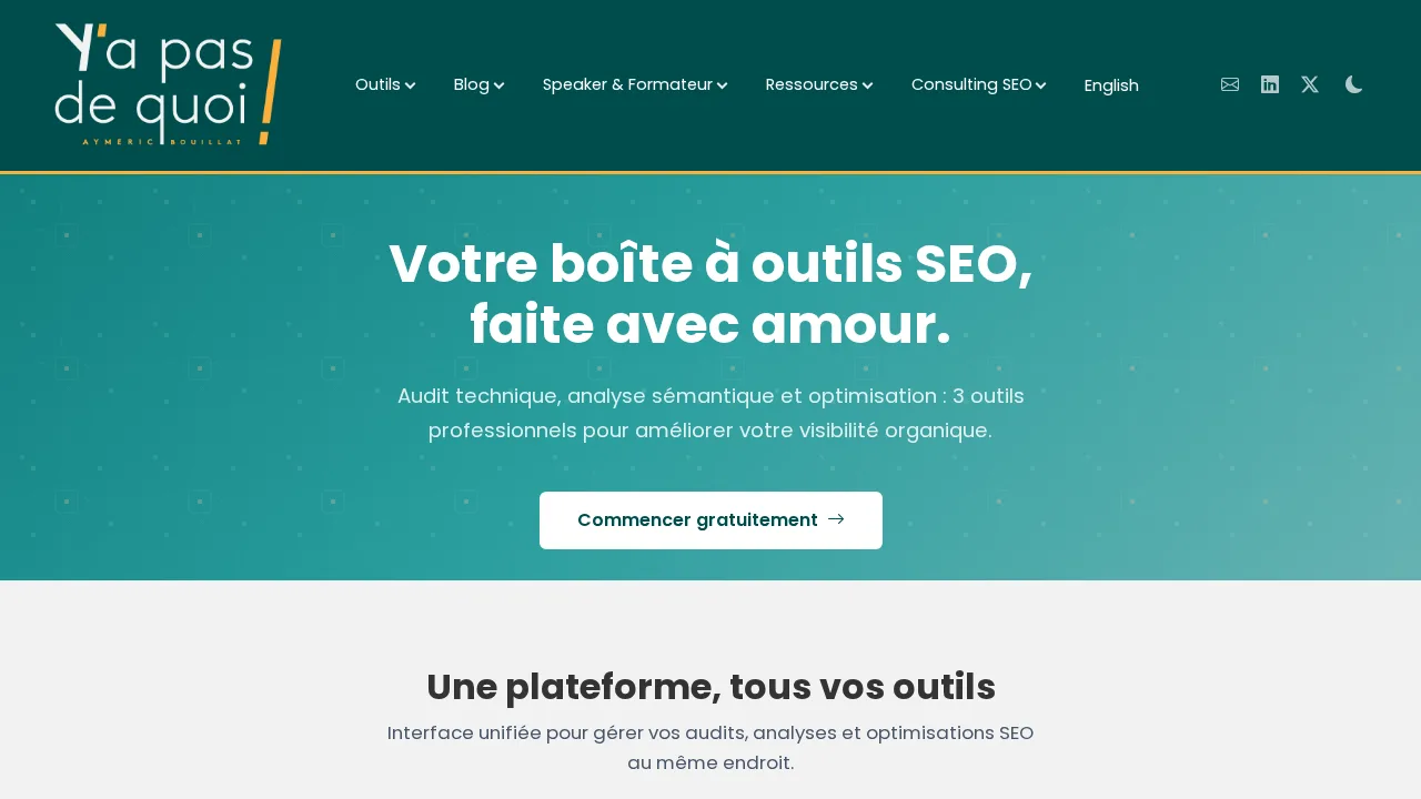 Aymeric Bouillat의 웹사이트 Yapasdequoi 홈페이지