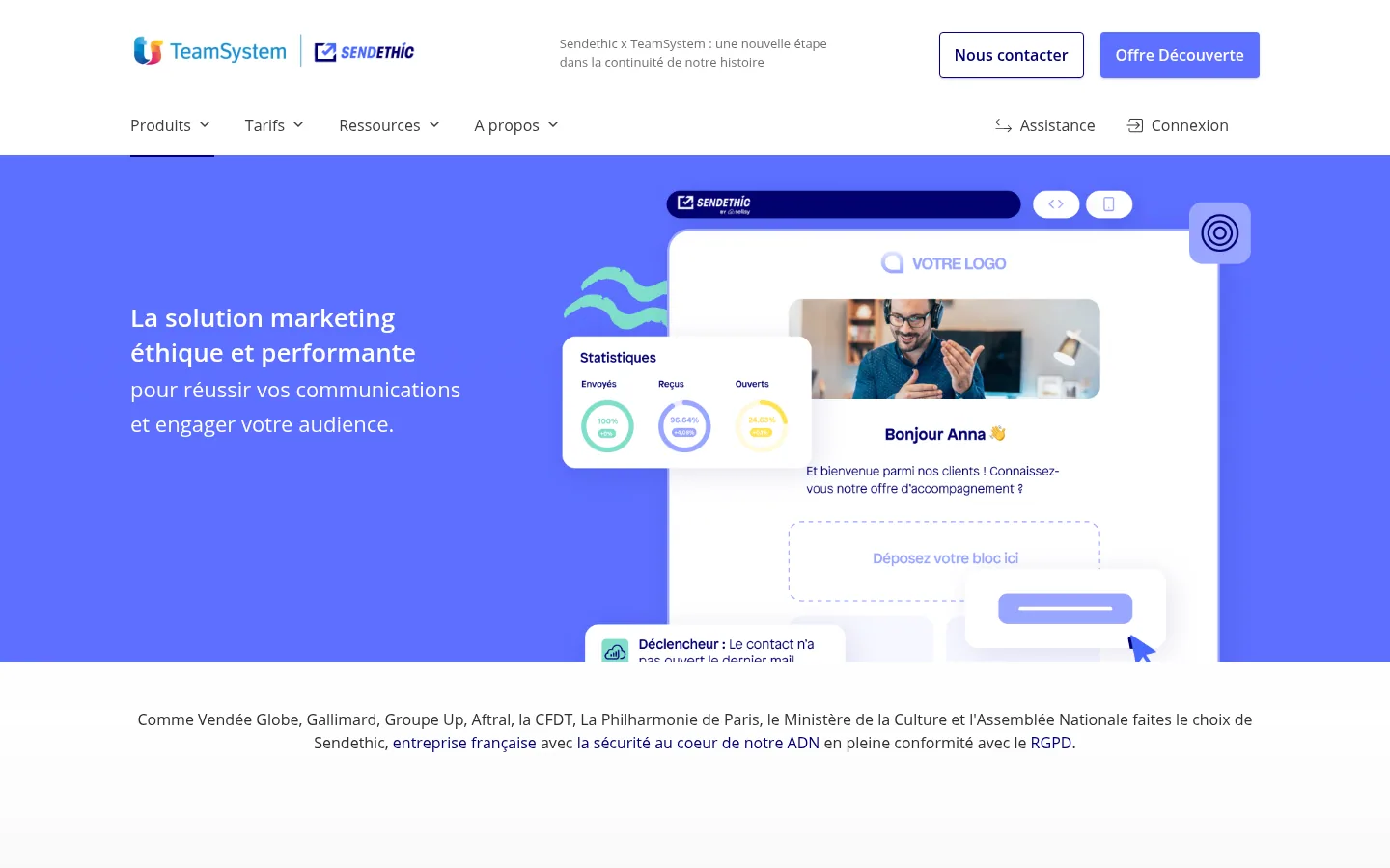 Homepage of the Sendethic software
