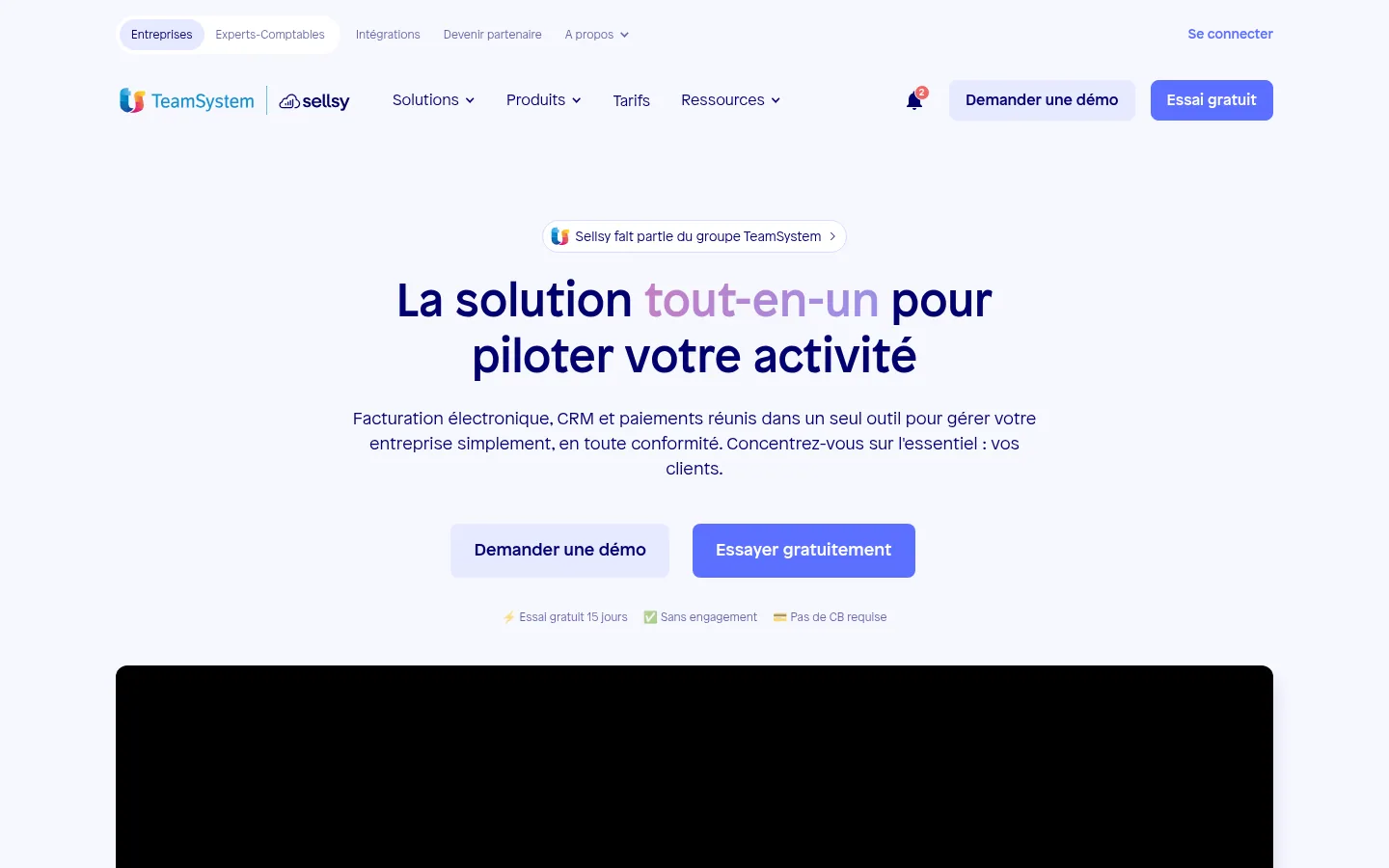 Sellsy software homepage