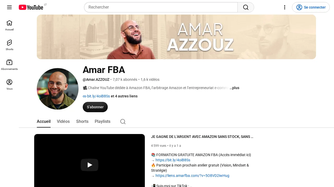 Amazon FBA, Amazon 아비트리지, 전자상거래를 다루는 Amar Azzouz의 YouTube 채널 Amar FBA