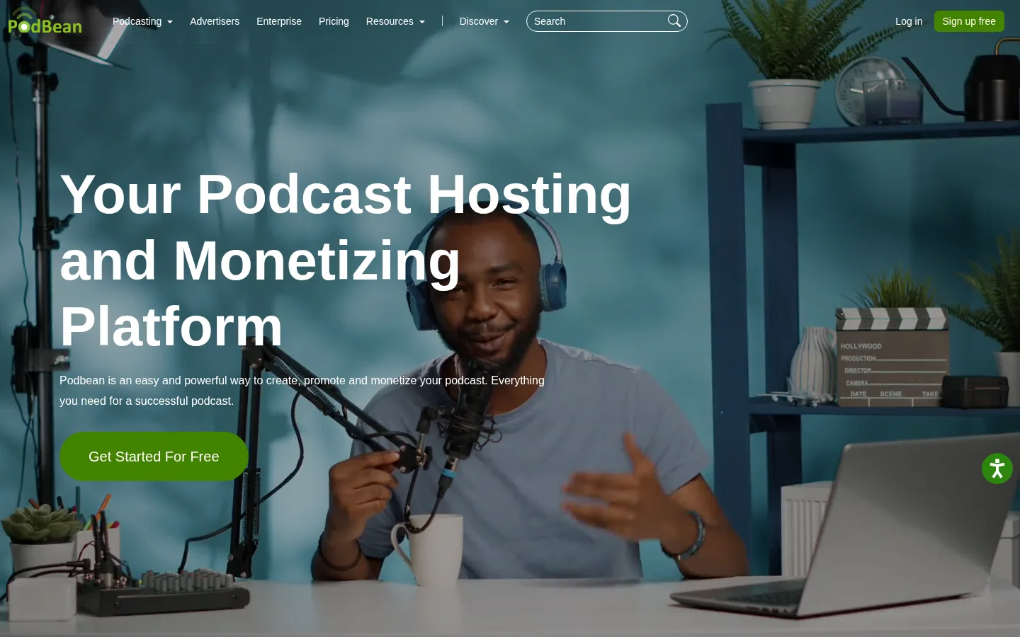 Homepage of the Podbean software