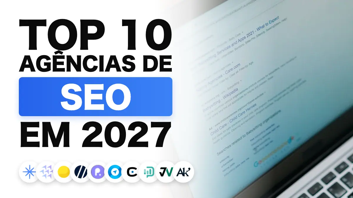 Tela de notebook exibindo uma página de resultados de busca, que ilustra o ranking das melhores agências de SEO na França
