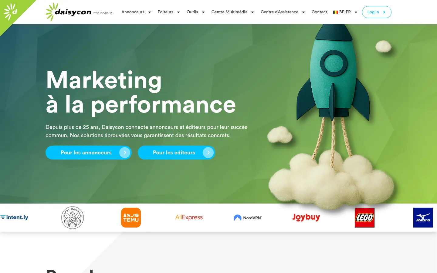 Homepage of the Daisycon software