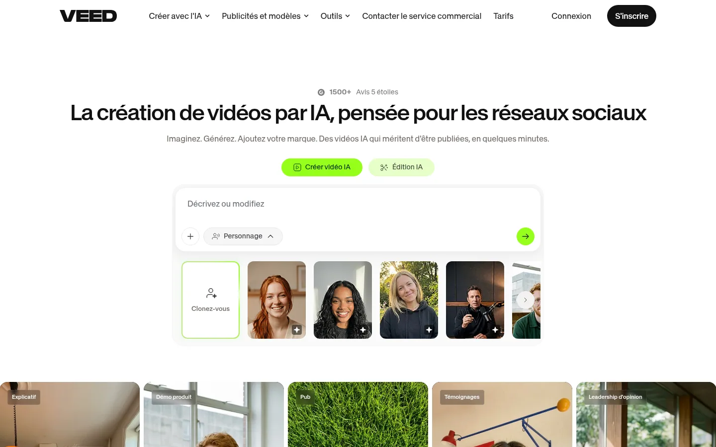 VEED software home page