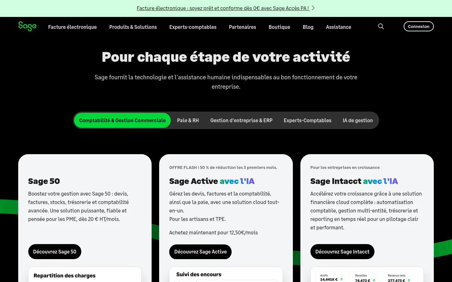 Sage software home page