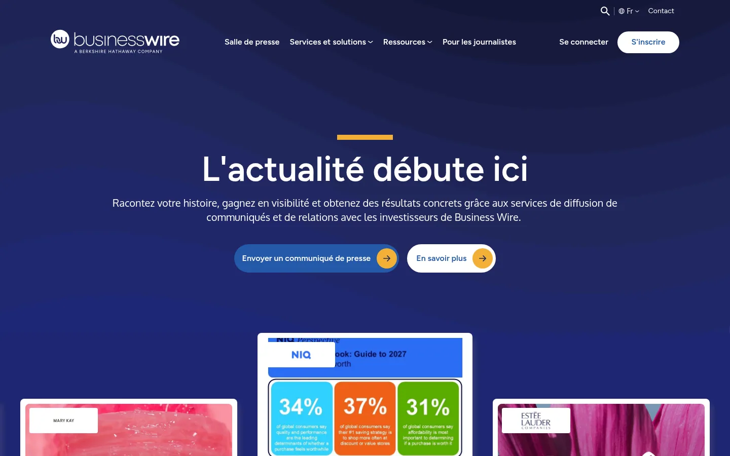 Home page del software Business Wire