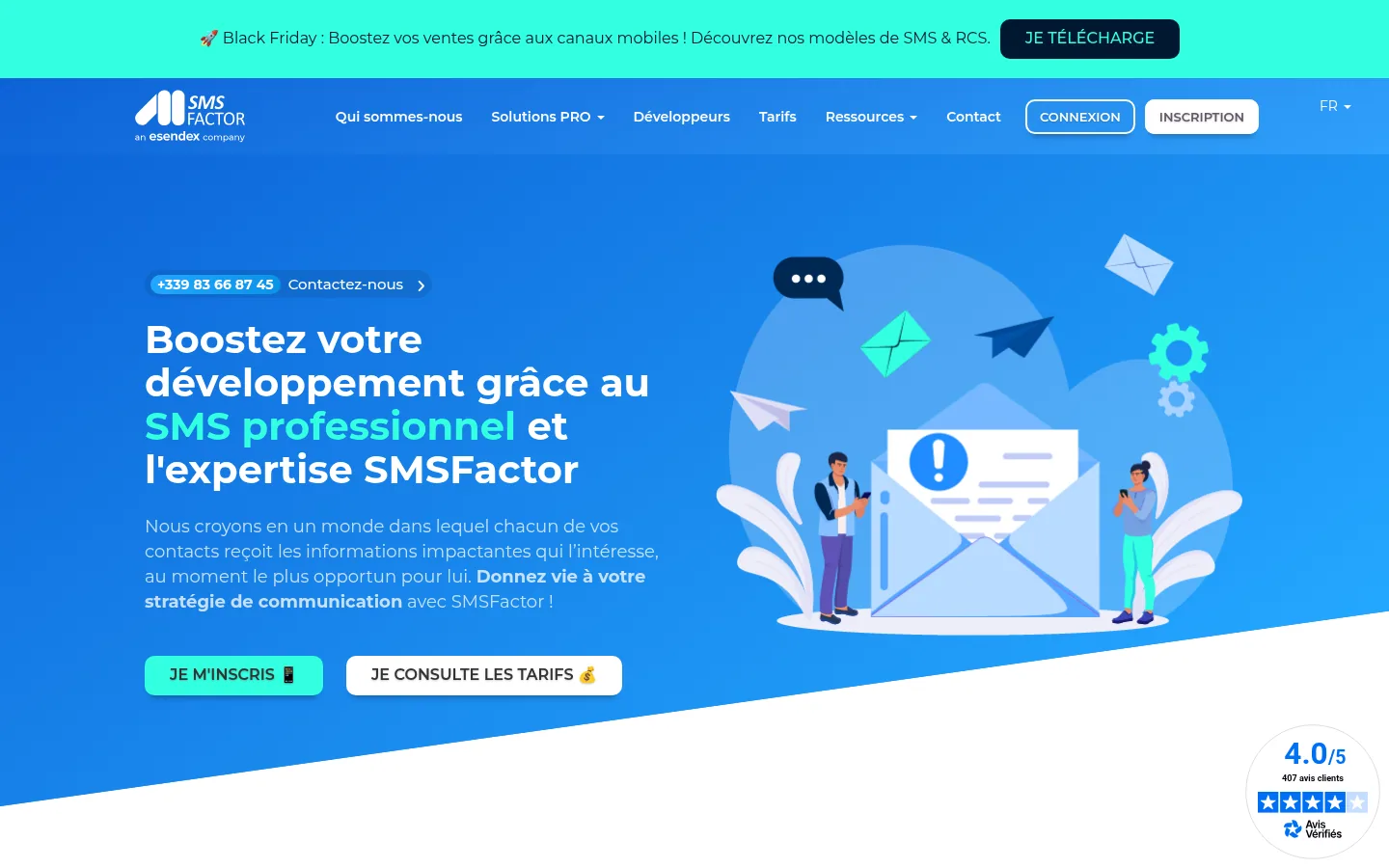 SMSFactor software homepage