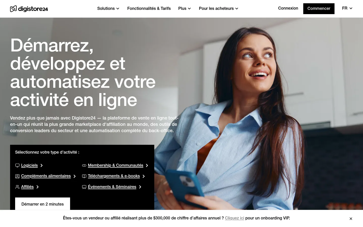 Homepage of the Digistore24 software