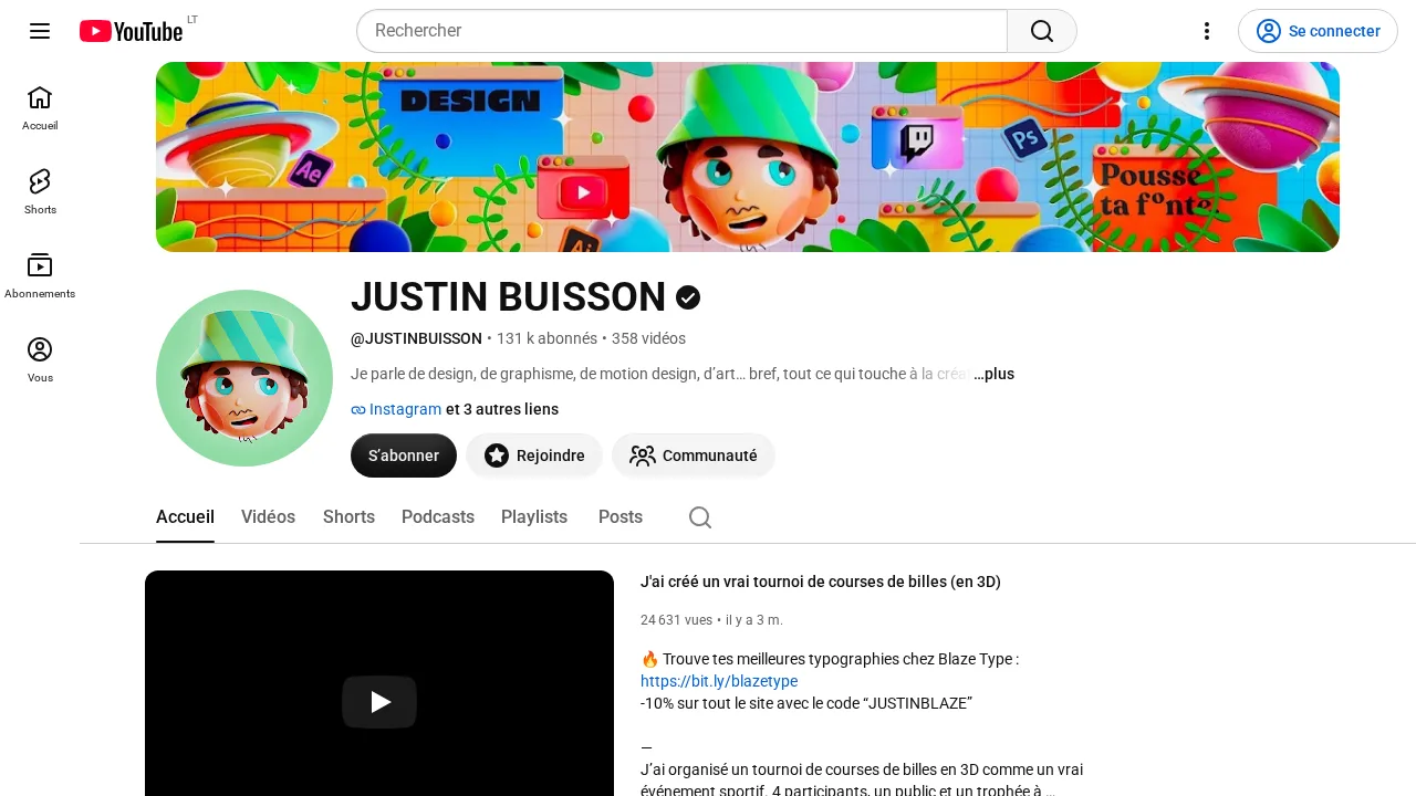 화려한 3D 배너와 3D 구슬 레이스 대회에 관한 추천 영상이 있는 Justin Buisson의 YouTube 채널