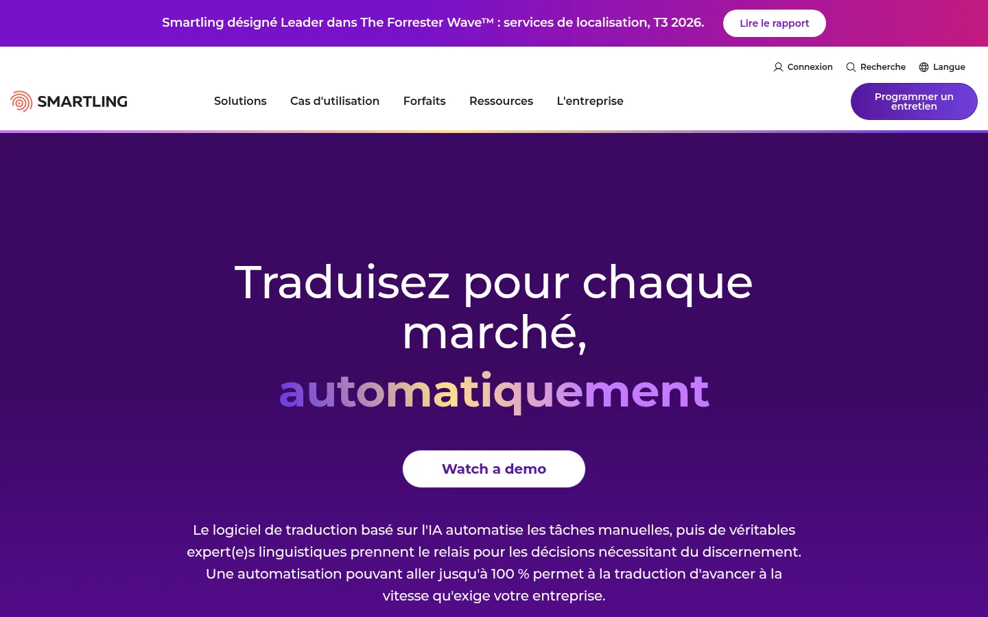 Smartling software home page