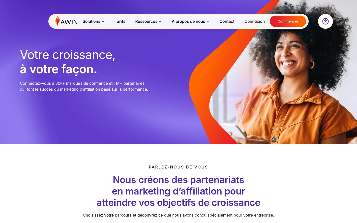 Homepage of the Awin software