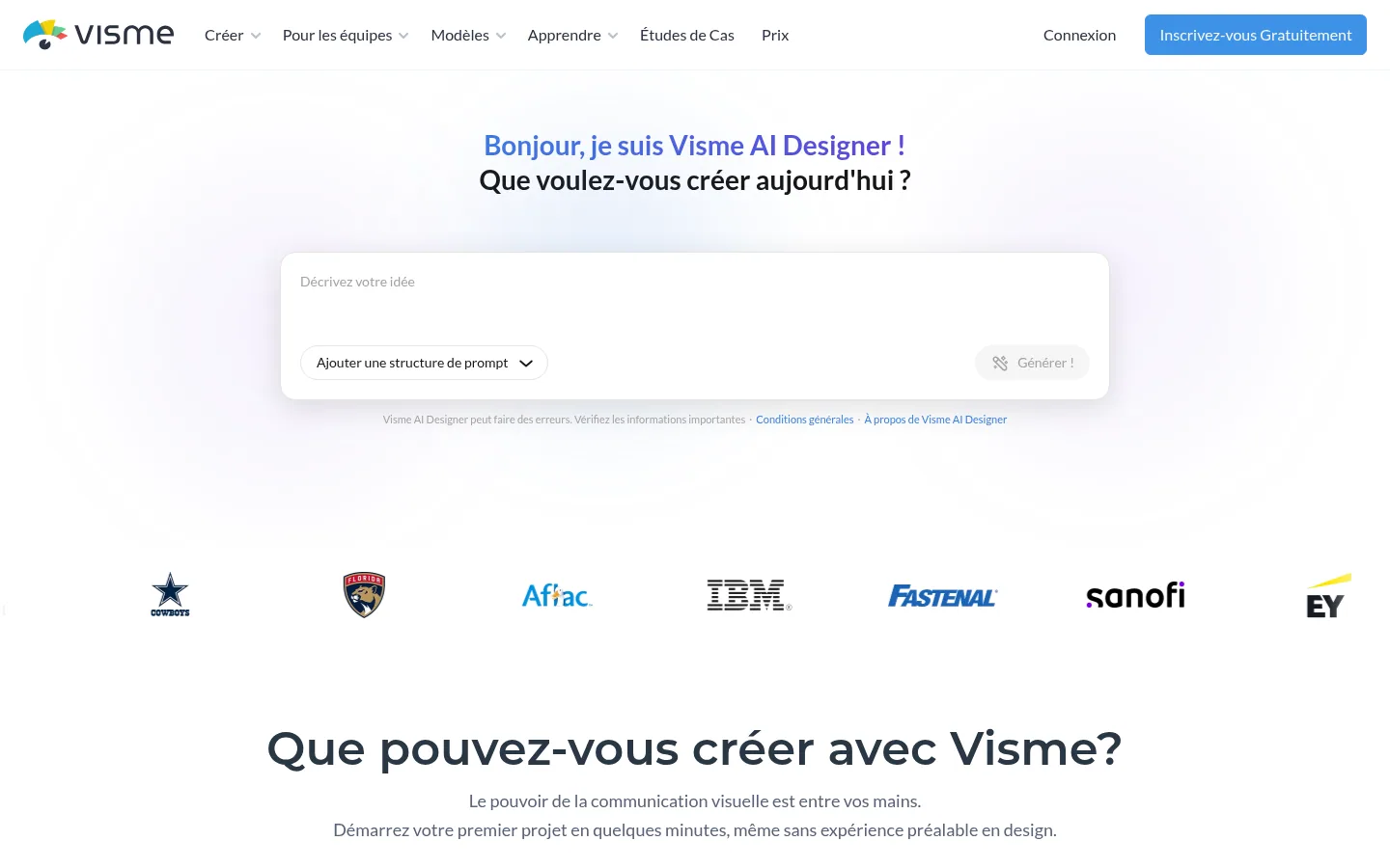 Visme software home page