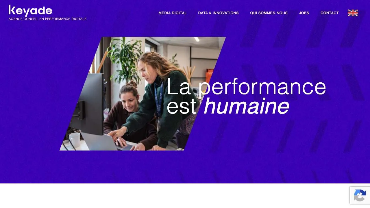 Homepage of the Keyade digital performance agency website